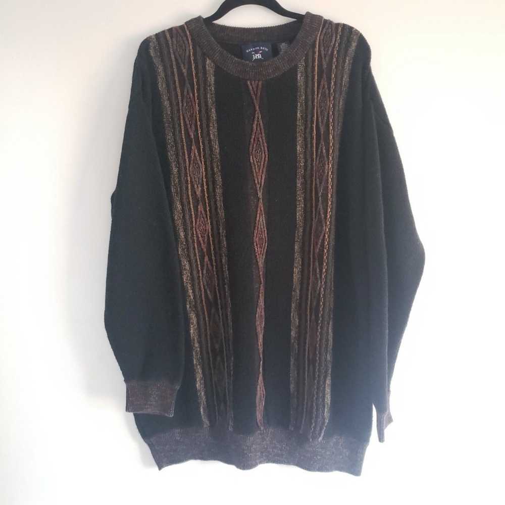 Vintage HARBOUR BAY black oversized dad sweater